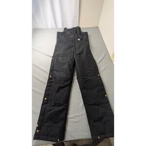 Carhartt Men's Firm Duck Insulated Bib Overall Black Size M Regular
